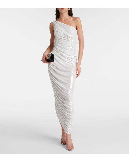 Robe longue Diana asymetrique Norma Kamali en coloris White