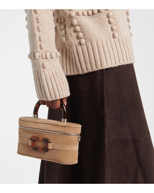 Roger Vivier Brown Vanity Mini Suede Tote Bag