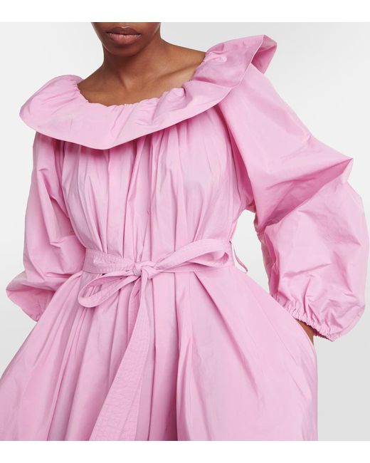Patou Pink Off-Shoulder Faille Maxi Dress