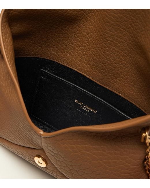 Saint Laurent Brown Cassandre Leather Clutch