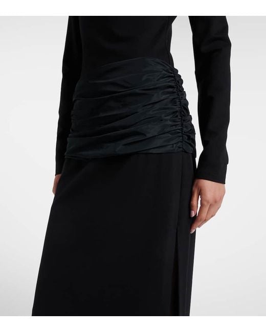 Staud Black Holland Draped Maxi Dress