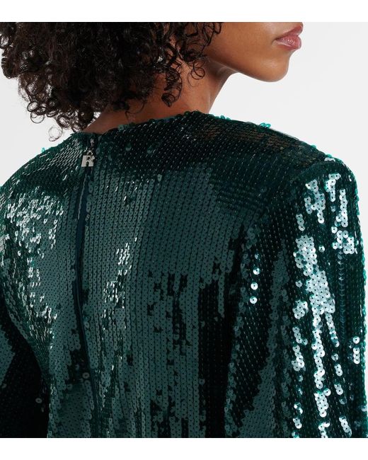 ROTATE BIRGER CHRISTENSEN Green Sequined Maxi Dress