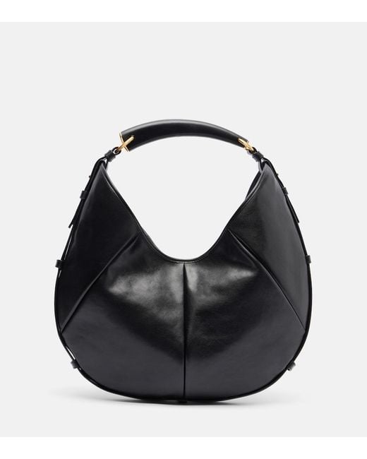 Saint Laurent Black Mombasa Medium Leather Shoulder Bag