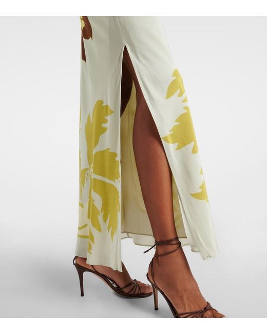Sir Metallic Amaia Floral Silk Crepe Slip Dress