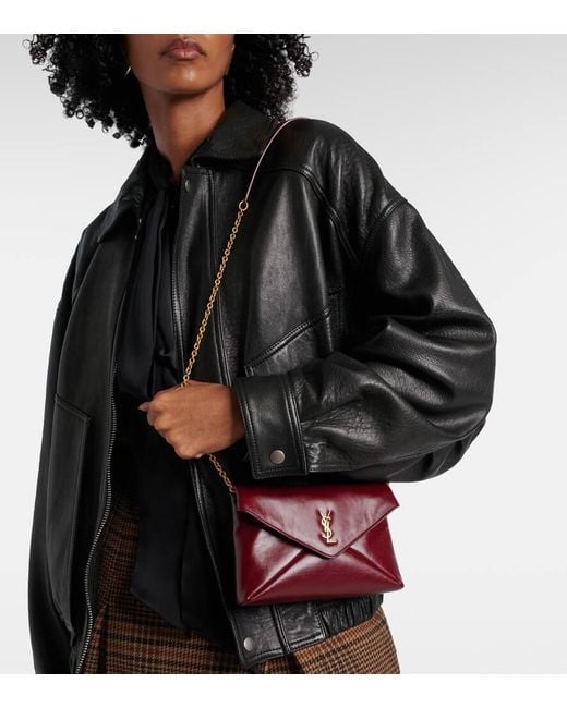 Saint Laurent Red Schultertasche Cassandre Mini Aus Leder