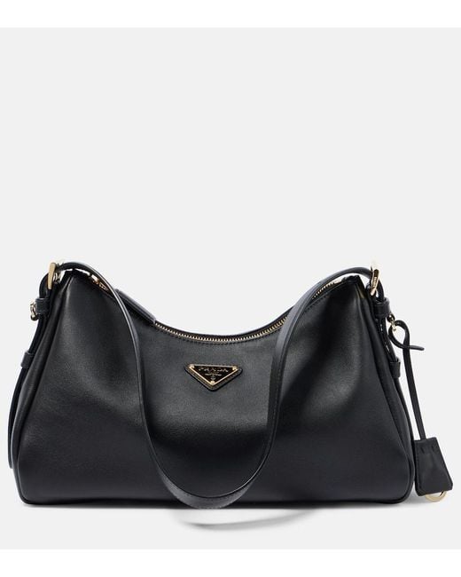 Prada Black Aimee Medium Leather Shoulder Bag