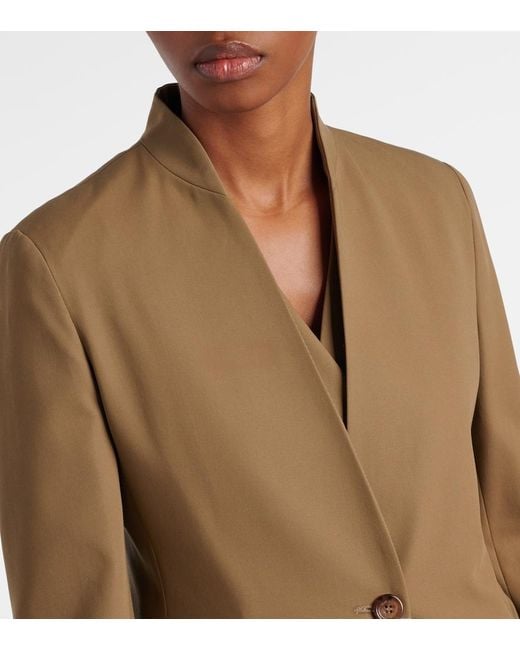 Max Mara Natural Segnale Cotton Twill Blazer
