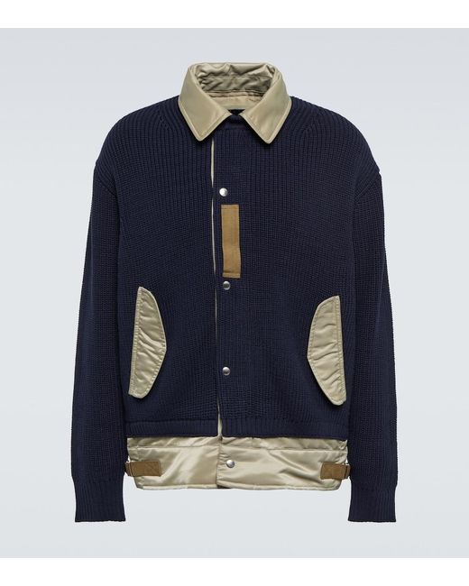 Sacai Blue Knitted Jacket for men