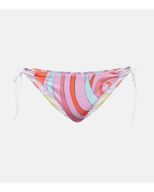 Slip bikini Marmo con stampa di Emilio Pucci in Pink