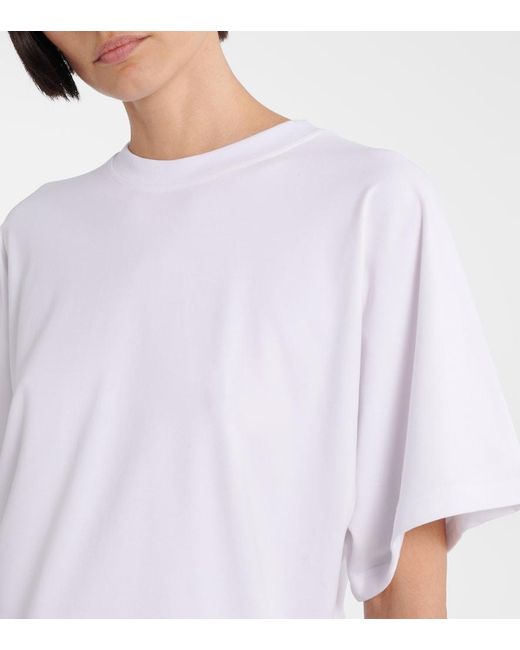 Sportmax White Keras Asymmetric Cotton-Blend T-Shirt