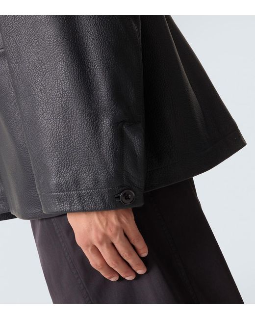 Lemaire Black Leather Jacket for men