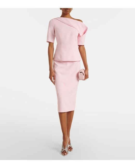 Safiyaa Pink Marley Draped Crepe Top