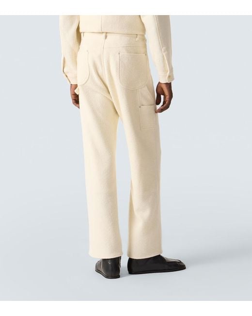 Auralee Natural Wool Tweed Wide-Leg Pants for men