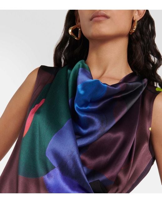 Roksanda Multicolor Printed Self-Tie Silk Top