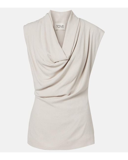TOVE Natural Nuala Draped Top