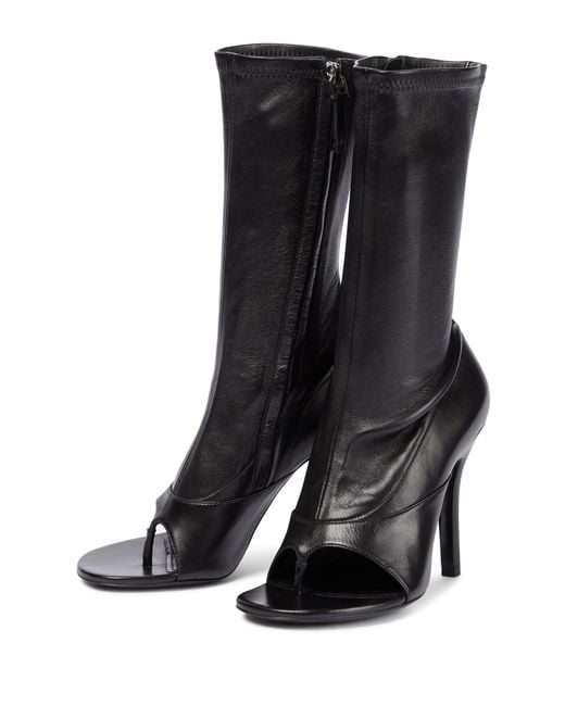 Open toe calf hot sale boots