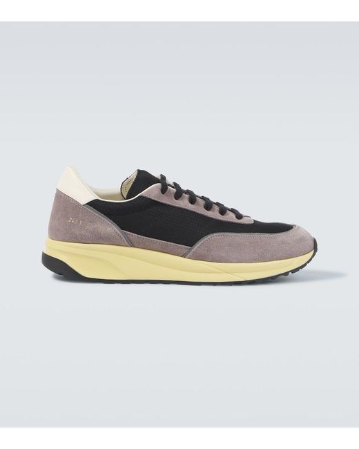 Common Projects Gray Track Classic Suede-Trimmed Sneakers for men