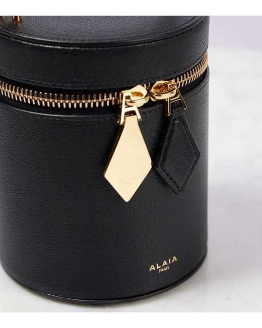 Alaïa Black Cube Mini Leather Vanity Bag