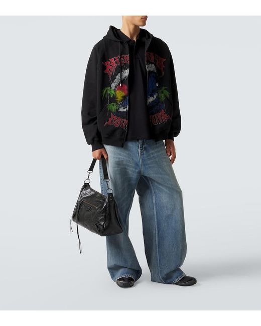 Balenciaga Black Le City Leather Shoulder Bag for men