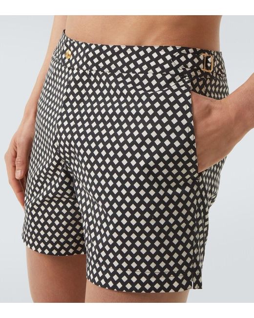 Tom Ford Black Checked Swim Trunks for men
