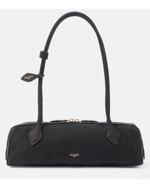 Alaïa Black Le Teckel Medium Suede Shoulder Bag