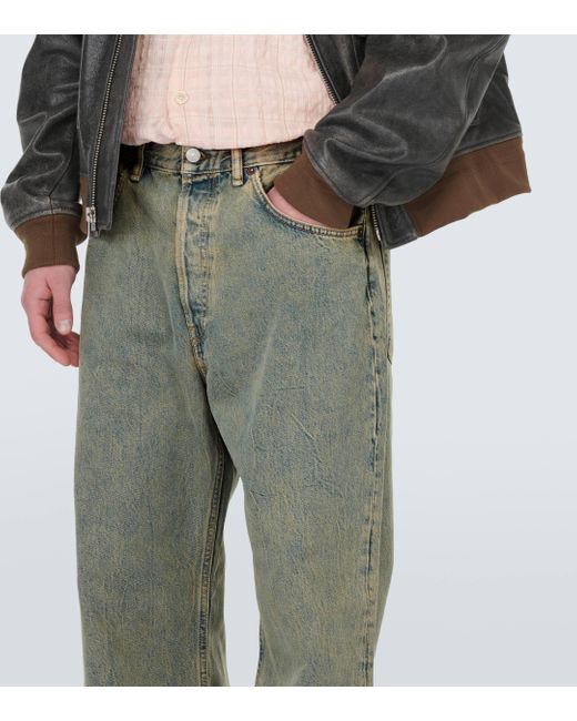 Acne Green Mid-rise Wide-leg Jeans for men