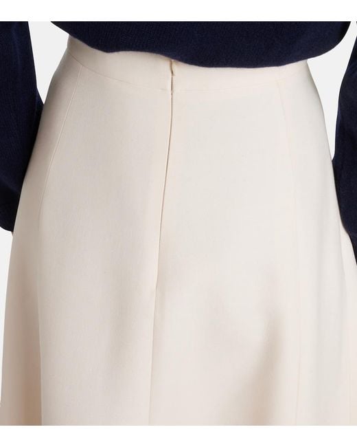 Valentino White Vgold Crepe Couture Midi Skirt