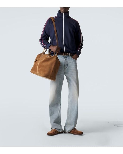 Saint Laurent Brown Suede Duffel Bag for men