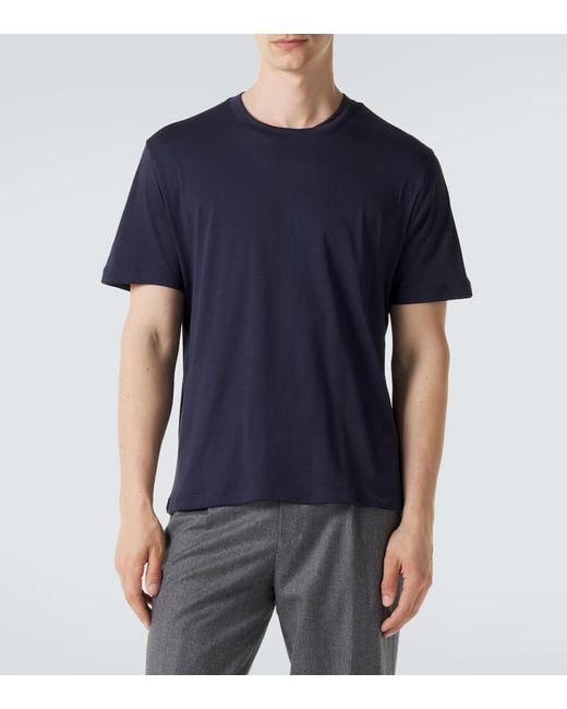 Eleventy Blue Cotton-Blend T-Shirt for men