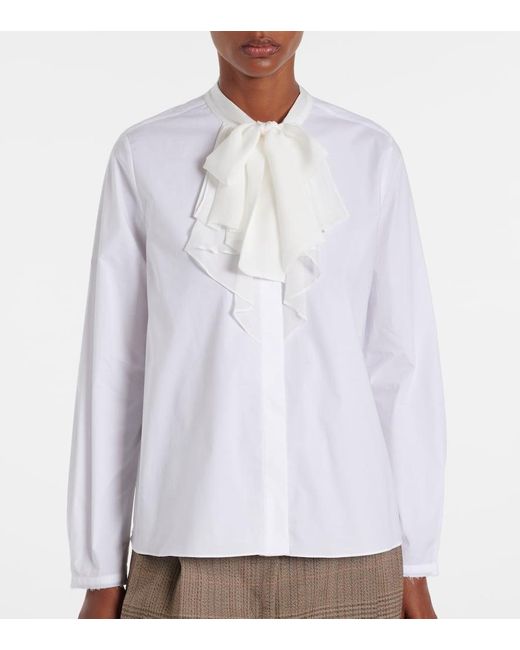 Dorothee Schumacher White Schluppenbluse Pure Power Aus Popeline