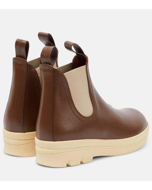 Loro Piana Brown Chelsea Boots Lakeside Aus Leder