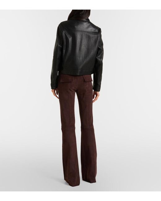 Stouls Purple Pawlonia Suede Flared Pants