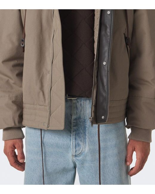 Bottega Veneta Natural Leather-Trimmed Cotton Canvas Jacket for men