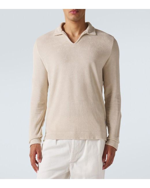 Fedeli Natural Cotton Terry Polo Shirt for men