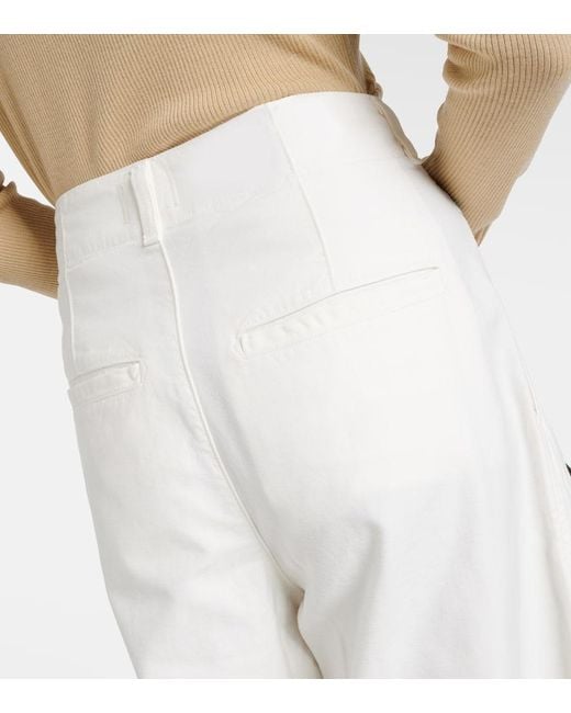 Citizens of Humanity White Weite High-Rise-Hose Payton aus Twill