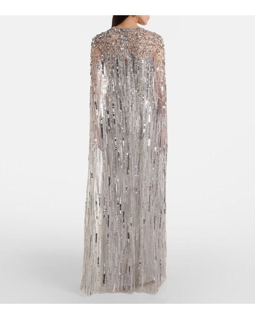 Robe Longue Ruby A Paillettes Jenny Packham en coloris White