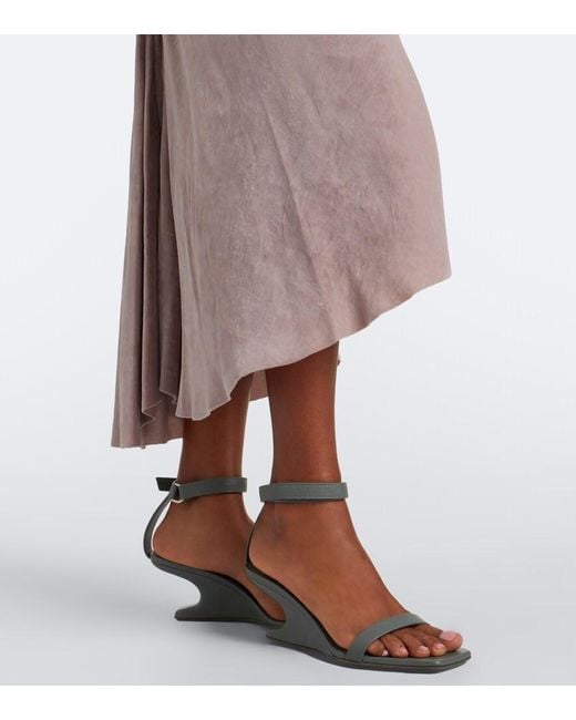 Rick Owens Brown Velvet Midi Skirt
