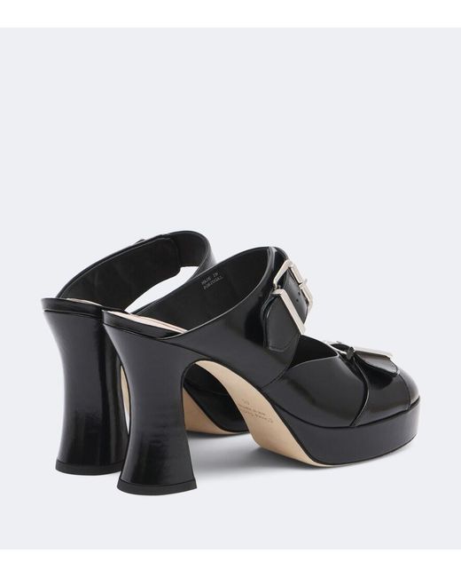 Simone Rocha Black Buckle Sculpt Leather Mules