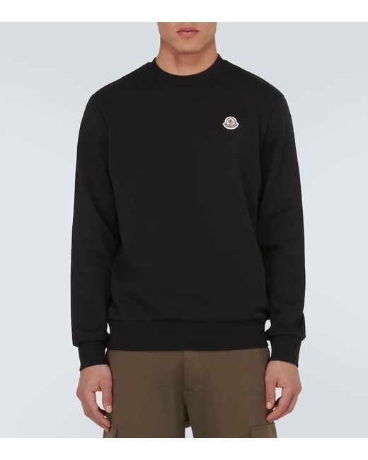 Moncler Black Cotton Jersey Sweatshirt for men