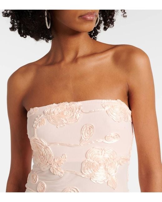 ROTATE BIRGER CHRISTENSEN White Embroidered Mesh Maxi Dress