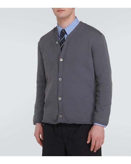 Comme des Garçons Gray V-Neck Jersey Cardigan for men