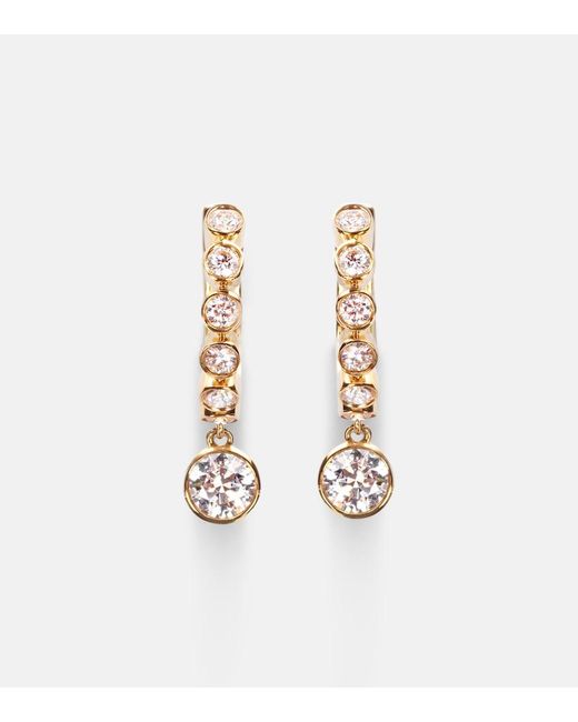 Anita Ko White Melrose 18Kt Huggie Earrings With Diamonds