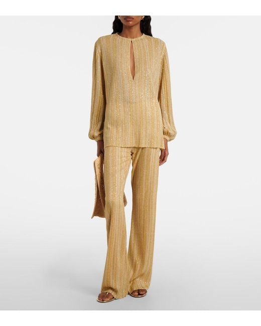Missoni Natural Zig Zag Lame Straight Pants