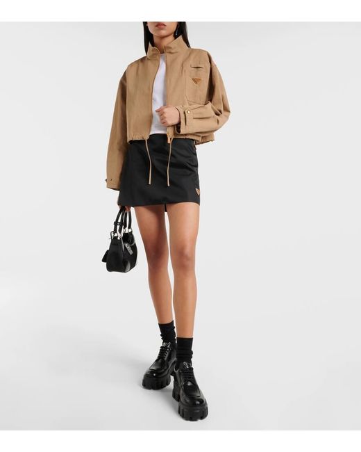 Minifalda de Re-Nylon Prada de color Black