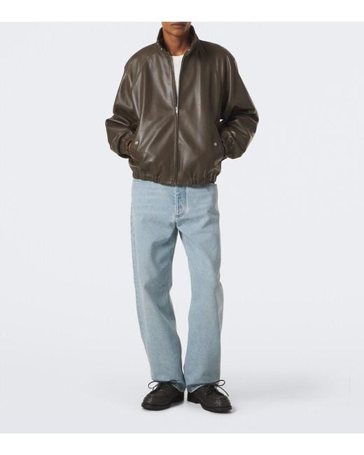 Bottega Veneta Green Intrecciato Leather Blouson Jacket for men