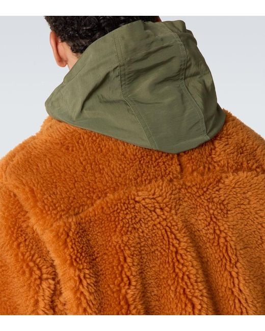 Sacai Orange Wool-Blend And Canvas Jacket for men