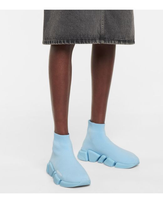Balenciaga Synthetic Speed 2.0 Sneakers in Blue - Lyst
