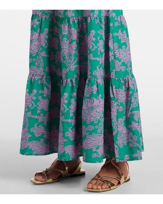 Heidi Klein Blue Santa Rosa Paisley Cotton-Blend Maxi Dress