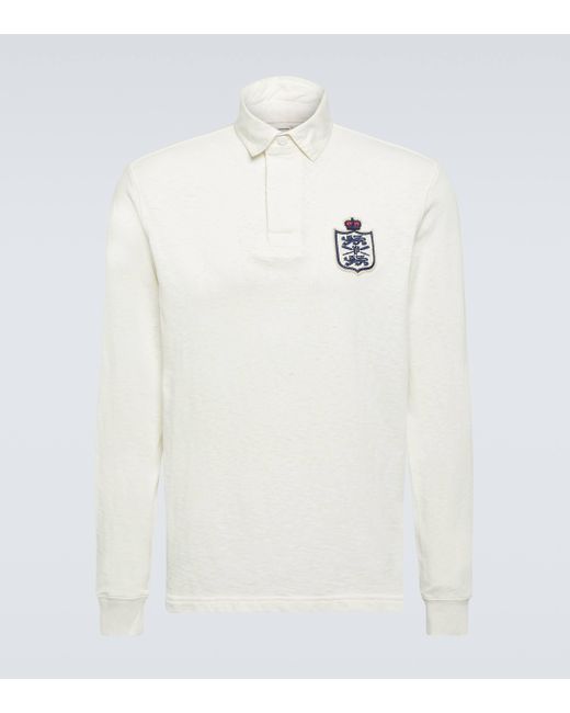 Polo Ralph Lauren White Embroidered Cotton Jersey Polo Shirt for men