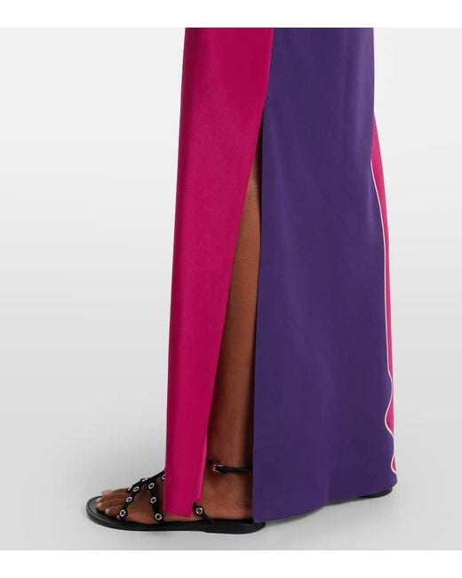 Robe Longue Imprimee En Crepe De Soie Emilio Pucci en coloris Purple
